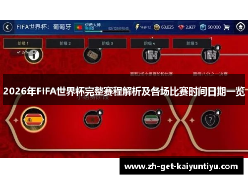 2026年FIFA世界杯完整赛程解析及各场比赛时间日期一览 2026年FIFA世界杯完整赛程解析及各场比赛时间日期一览