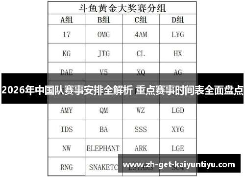 2026年中国队赛事安排全解析 重点赛事时间表全面盘点 2026年中国队赛事安排全解析 重点赛事时间表全面盘点